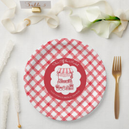 Vom Markt Bauern Rot Moderne Bridal Shower Pappteller