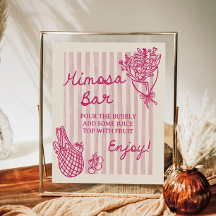 Vom Markt Handgezeichnete Bridal Shower Mimosa Bar Poster