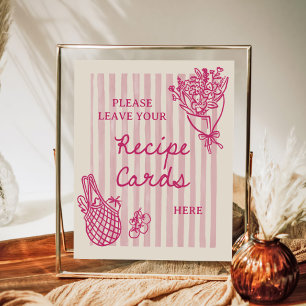 Vom Markt Handgezeichnete Bridal Shower Rezepte Poster