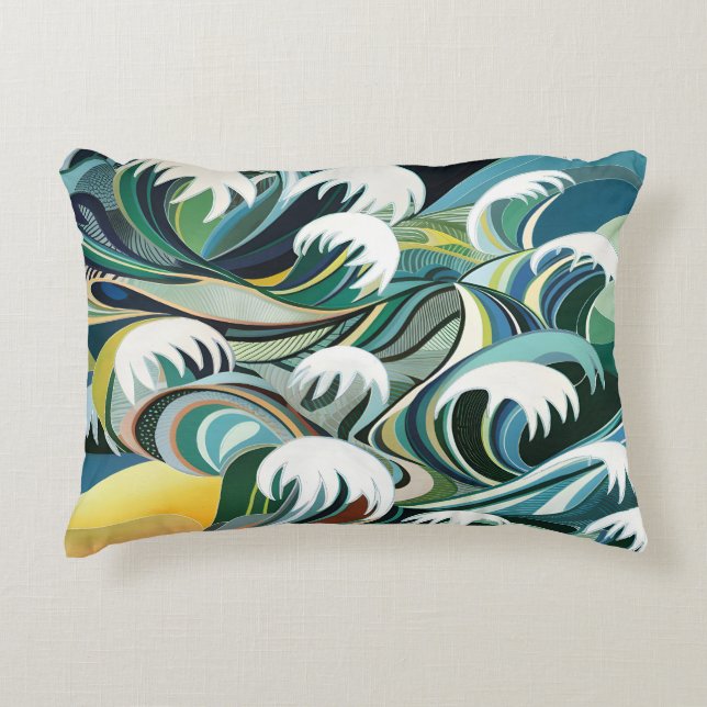 Vom Meer Inspirierte Muster Dekokissen (Vorderseite)