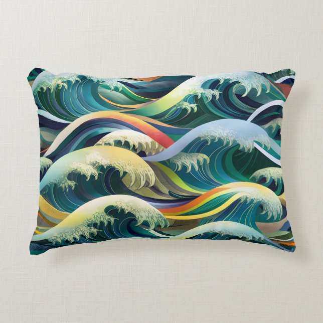 Vom Meer Inspirierte Muster Dekokissen (Vorderseite)