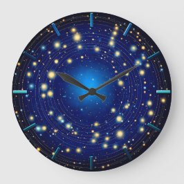 Vom nächtlichen Himmel fasziniert Große Wanduhr