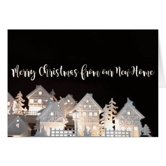 Vom neuen Zuhause belichtete Weihnachtshäuser (Vorderseite (Horizontal))