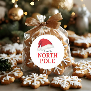 Vom Nordpol-Weihnachtssticker Santa-Hut Runder Aufkleber