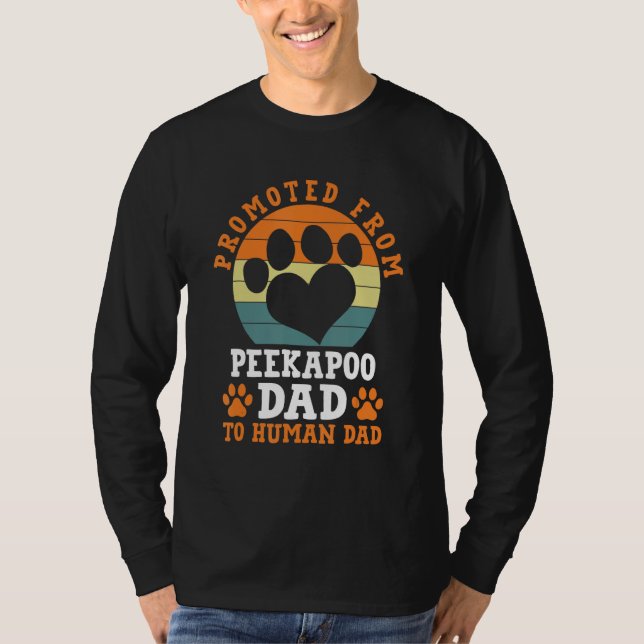 Vom Peekapoo Vater Funny Pekeapoo Spaß befördert T-Shirt (Vorderseite)
