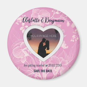 Vom rosa Herz   Hochzeit   SAVE THE DATE Magnet