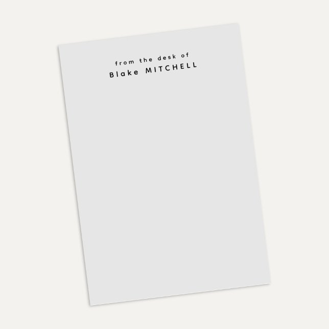 Vom Schreibtisch aus einfaches Monogramm grau Post-it Klebezettel (Von Creator hochgeladen)