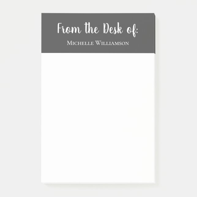 Vom Schreibtisch aus Elegant Typografie Simple Gra Post-it Klebezettel (Vorderseite)