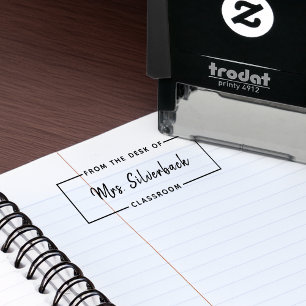 Vom Schreibtisch aus handgeschriebener Skriptname Permastempel