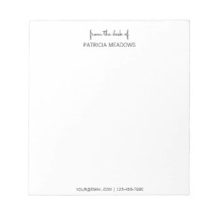 Vom Schreibtisch aus Individuelle Name Moderne Sch Notizblock