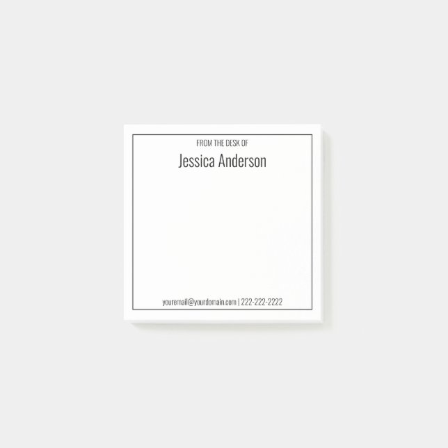 Vom Schreibtisch aus Minimalistisch Post-it Klebezettel (Vorderseite)