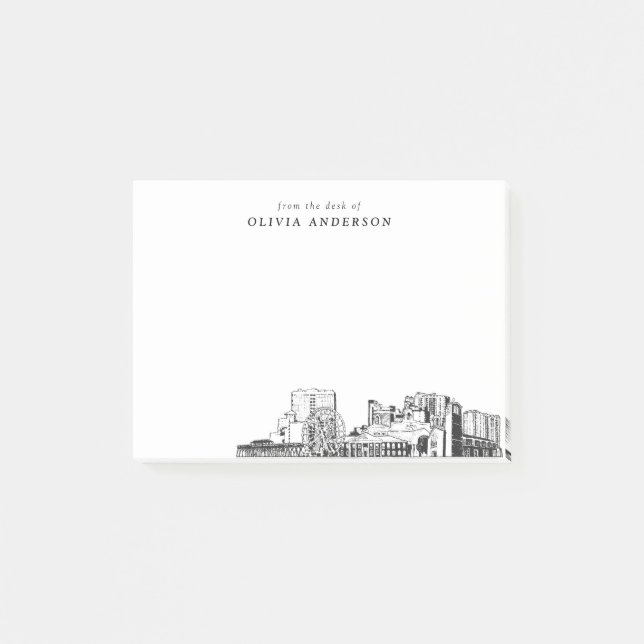 Vom Schreibtisch aus Myrtle Beach Skyline Personal Post-it Klebezettel (Vorderseite)