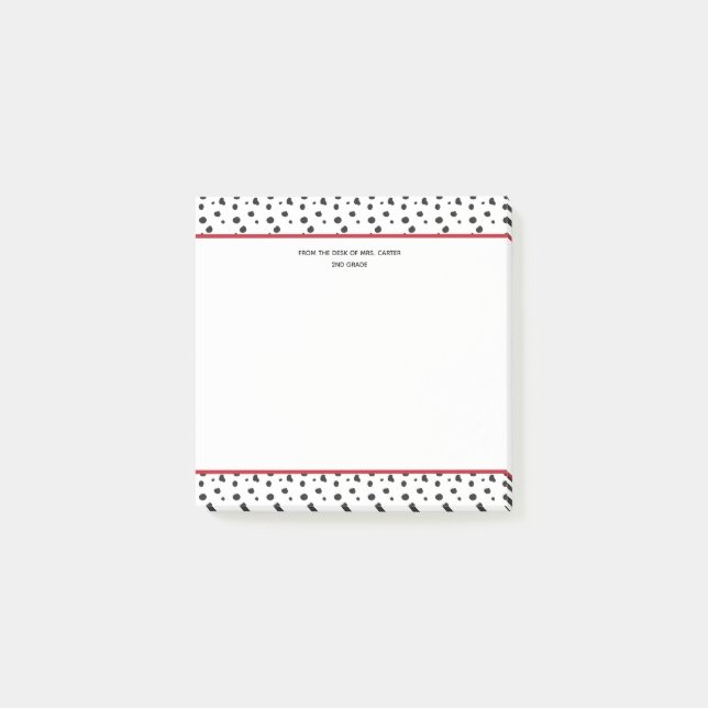 Vom Schreibtisch der | Dalmatiner School Mascot Post-it Klebezettel (Vorderseite)