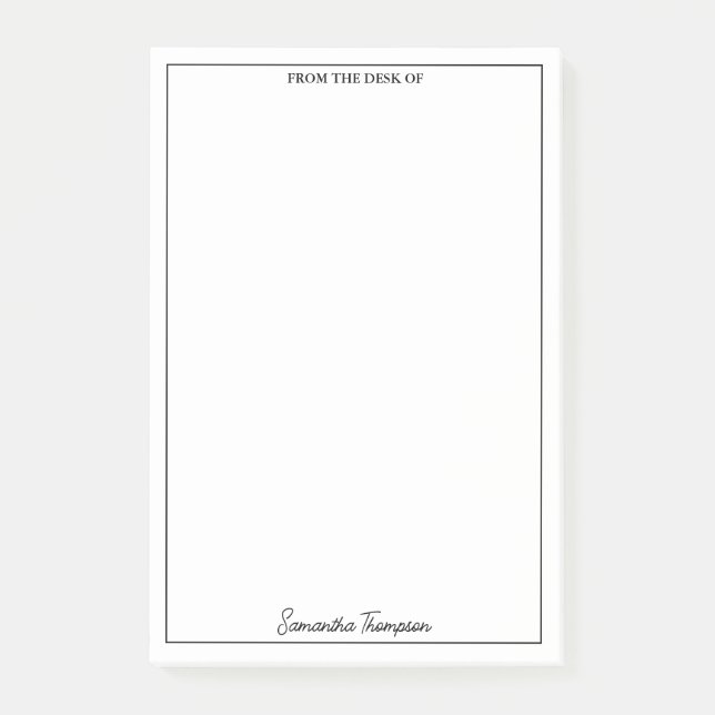 vom Schreibtisch der Individuelle Name Office Stat Post-it Klebezettel (Vorderseite)