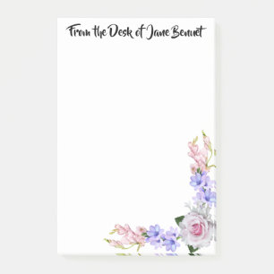 Vom Schreibtisch der persönlichen rosa Post-it Klebezettel