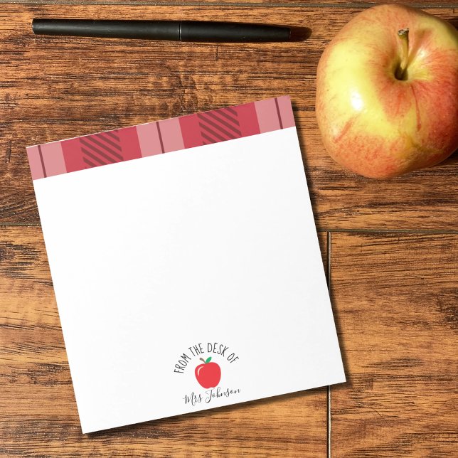 Vom Schreibtisch der | Red Apple Teacher Notepad Notizblock (Von Creator hochgeladen)