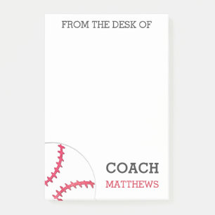 Vom Schreibtisch des Baseballtrainers Post-it Klebezettel