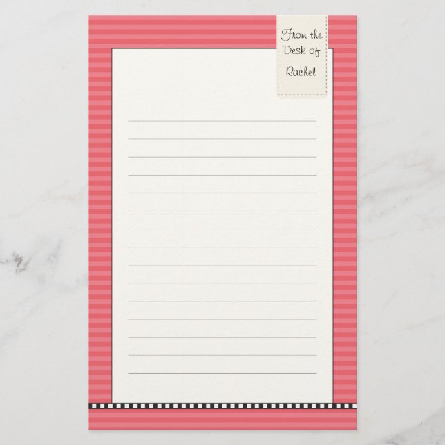 Vom Schreibtisch… des Briefpapiers Briefpapier (Vorderseite)