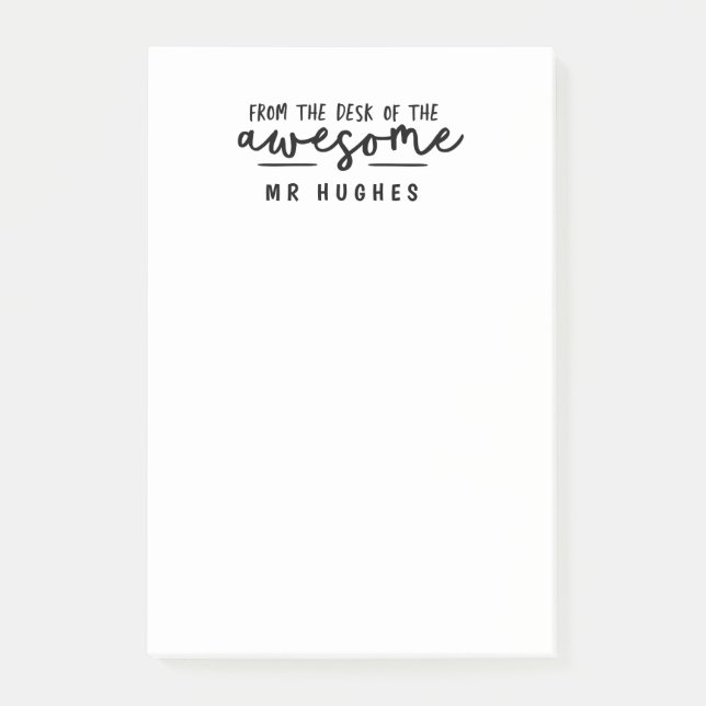 Vom Schreibtisch des hellen Spaßlehrergeschenks Post-it Klebezettel (Vorderseite)