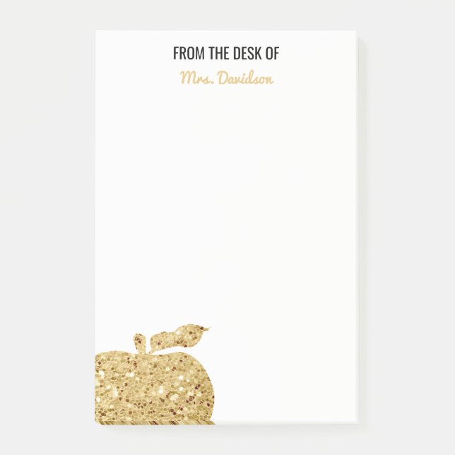 Vom Schreibtisch des Lehrer-personalisierten Post-it Klebezettel (Vorderseite)