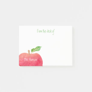 Vom Schreibtisch des Lehrer-roten Aquarells Apple Post-it Klebezettel