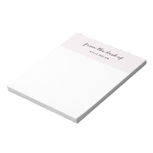 Vom Schreibtisch des Monogram Script Pearl Color B Notizblock (Rotiert)