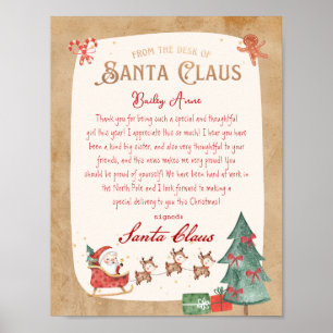 Vom Schreibtisch des Santa Claus Sled Santa Letter Poster