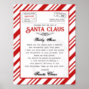 Vom Schreibtisch des Santa Claus Telegram Santa Le Poster