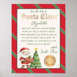 Vom Schreibtisch des Santa Claus Tree Santa Letter Poster