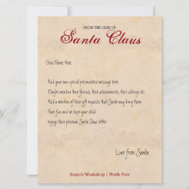 vom Schreibtisch des Santa Personalisierten Schrei