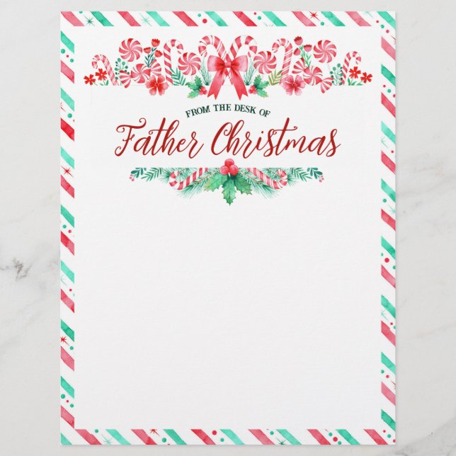 Vom Schreibtisch des Weihnachtswassers von Santa F Briefbogen (Vorderseite)