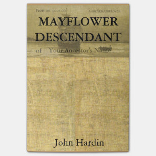 Vom Schreibtisch eines Mayflower Nachkommen Post-it Klebezettel
