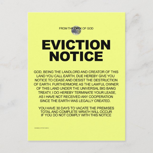 Vom Schreibtisch Gottes Postkarte (Vorderseite)