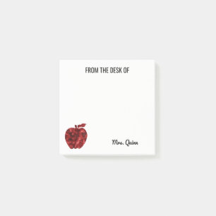 Vom Schreibtisch Lehrer-roten Post-it Klebezettel