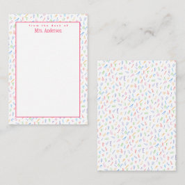 Vom Schreibtisch - Name des Lehrers - Alphabet Mitteilungskarte