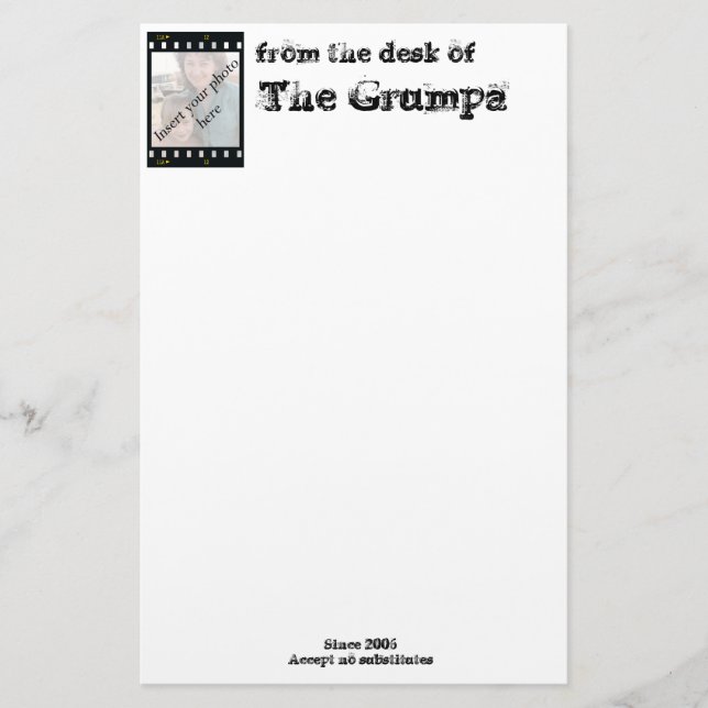 vom Schreibtisch von, das Grumpa Briefpapier (Vorderseite)