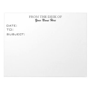 VOM SCHREIBTISCH VON NOTIZBLOCK