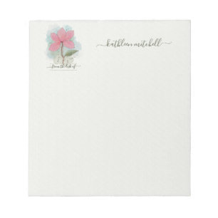 Vom Schreibtisch von Personalized Watercolor Flowe Notizblock
