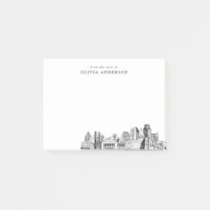 Vom Schreibtisch von Sacramento Skyline Personalis Post-it Klebezettel