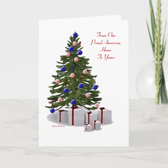 Vom stolzen amerikanischen Zuhause Feiertagskarte (Vorderseite)