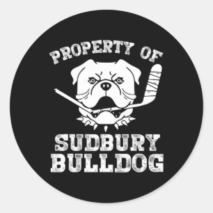 Vom Sudbury Bulldog-Spaß Runder Aufkleber
