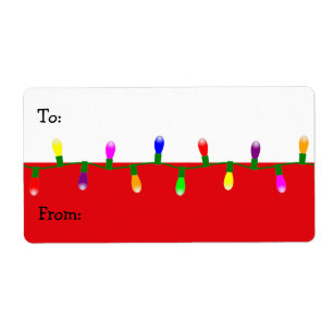 Vom Weihnachtsbaum String of Lights-Geschenk-Tag