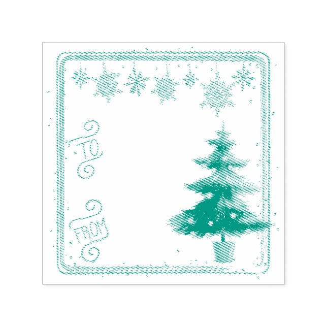 Vom Weihnachtsbaumgeschenk-Tag Permastempel (Design)