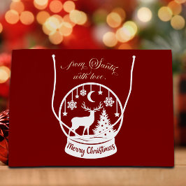 Vom Weihnachtsmann mit Liebe Schneekugel Hirsch Große Geschenktüte