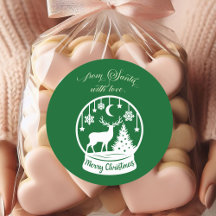 Vom Weihnachtsmann mit Liebe Schneekugel Hirsch
