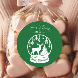 Vom Weihnachtsmann mit Liebe Schneekugel Hirsch Runder Aufkleber