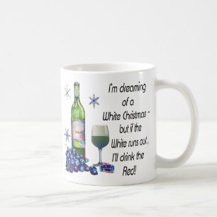 Vom weißen Weihnachten träumen, lustige Kaffeetasse