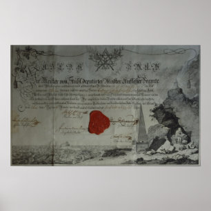 Vom Worshipful-Meister ausgestelltes Zertifikat Poster