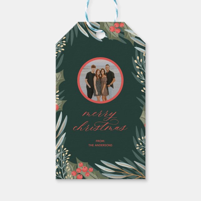 Vom/zum Winter-Foliage Weihnachtsmarken Foto Geschenkanhänger (Vorderseite)