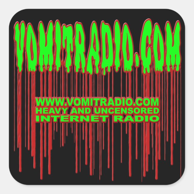 VomitRadio-Aufkleber Quadratischer Aufkleber (Vorderseite)